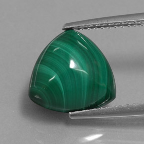 Malachite vert naturelle trillion, 6,13 ct, opaque