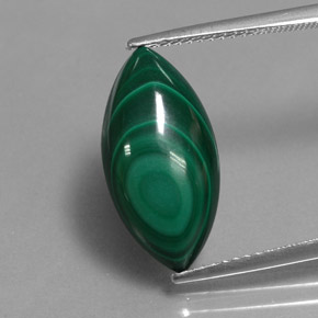 Malachite Vert multicolore naturelle Marquise, 7.72 ct, Opaque