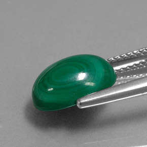 Malachite vert naturelle coupe ovale, 4,97 ct, opaque