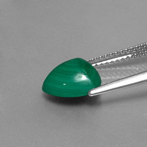 Malachite vert naturelle trillion, 3,02 ct, opaque