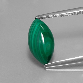 Malachite vert naturelle marquise, 3,43 ct, opaque