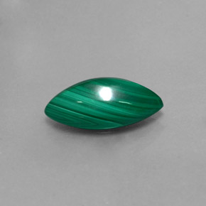 Malachite vert naturelle marquise, 3,43 ct, opaque