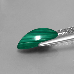 Malachite vert naturelle marquise, 3,43 ct, opaque