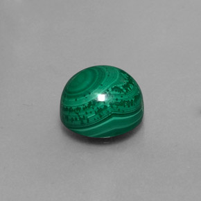 Malachite vert naturelle coupe roude, 5,27 ct, opaque