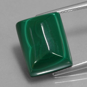 Malachite vert naturelle baguette, 21,76 ct, opaque
