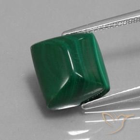 Malachite Vert moyen naturelle Baquette, 9.15 ct, Opaque