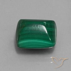 Malachite Vert moyen naturelle Baquette, 9.15 ct, Opaque