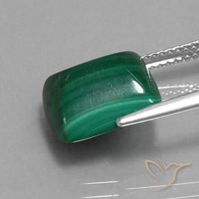 Malachite Vert moyen naturelle Baquette, 9.15 ct, Opaque
