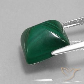 Malachite Vert naturelle Carré, 9.85 ct, Opaque