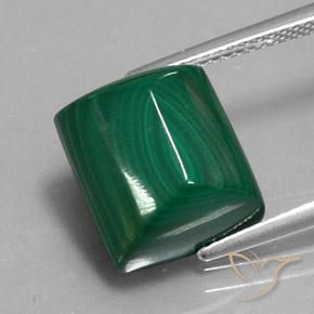 11.84ct Naturel Vert moyen Malachite, Baquette, Opaque