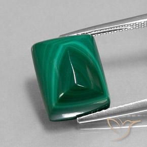 13.54ct Naturel Vert moyen Malachite, Baquette, Opaque