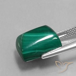 Malachite Vert moyen naturelle Baquette, 13.54 ct, Opaque