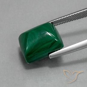 Malachite Vert naturelle Baquette, 13.33 ct, Opaque