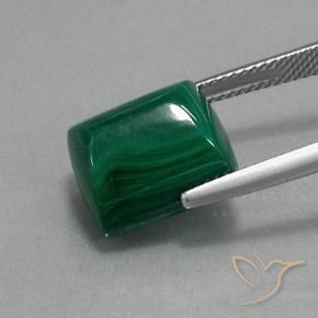 Malachite Vert naturelle Baquette, 13.94 ct, Opaque