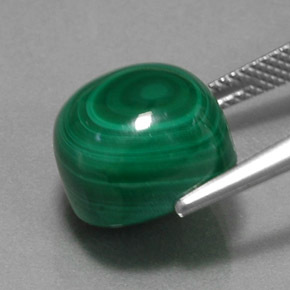 Malachite vert naturelle coupe coussin, 15,44 ct, opaque