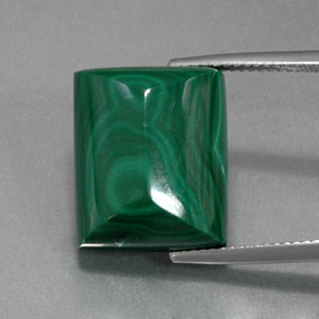 Malachite vert naturelle baguette, 22,88 ct, opaque