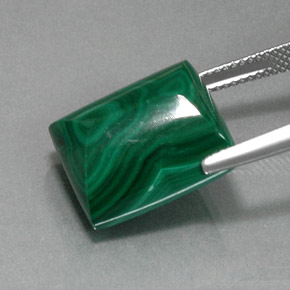 Malachite vert naturelle baguette, 22,88 ct, opaque