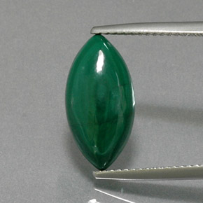Malachite vert naturelle marquise, 6,74 ct, opaque