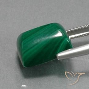 Malachite Vert naturelle Baquette, 13.82 ct, Opaque