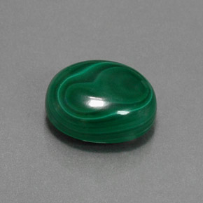 Malachite vert naturelle coupe ovale, 9,57 ct, opaque