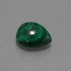 Malachite vert naturelle en forme de poire, 7,30 ct, opaque