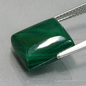Malachite vert naturelle baguette, 11,12 ct, opaque