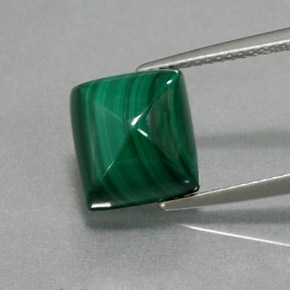 Malachite vert naturelle baguette, 7,56 ct, opaque