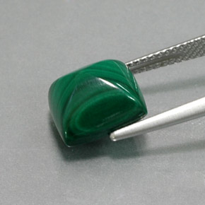 Malachite vert naturelle baguette, 7,56 ct, opaque