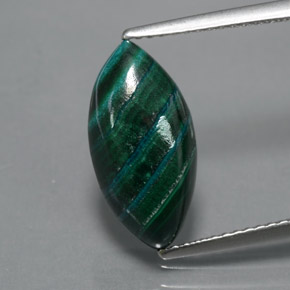 Malachite vert naturelle marquise, 5,63 ct, opaque