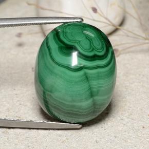 Malachite vert naturelle coupe ovale, 39,18 ct, opaque