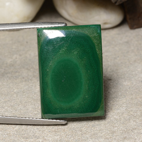 Malachite vert naturelle baguette, 17,71 ct, opaque