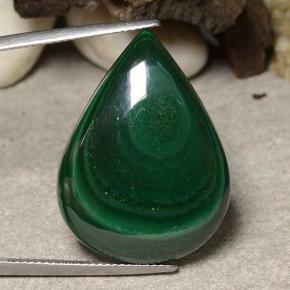 Malachite vert naturelle en forme de poire, 36,65 ct, opaque