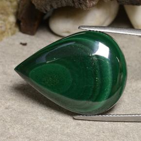 Malachite vert naturelle en forme de poire, 36,65 ct, opaque