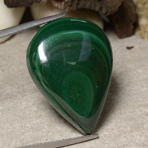 Malachite vert naturelle en forme de poire, 36,65 ct, opaque