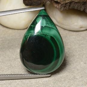 Malachite vert naturelle en forme de poire, 26,48 ct, opaque