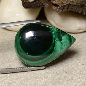 Malachite vert naturelle en forme de poire, 26,48 ct, opaque