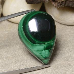 Malachite vert naturelle en forme de poire, 26,48 ct, opaque