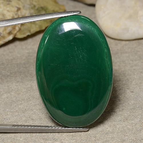 Malachite Vert moyen naturelle Coupe ovale, 39.90 ct, Opaque