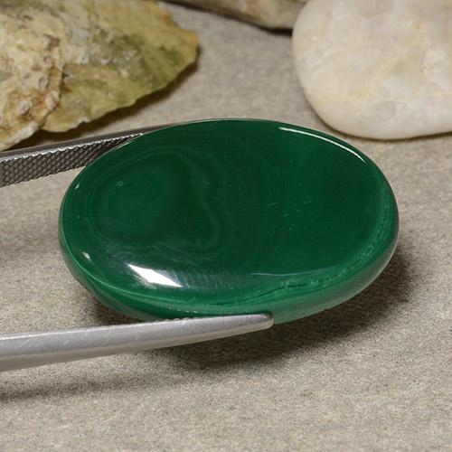 Malachite Vert moyen naturelle Coupe ovale, 39.90 ct, Opaque