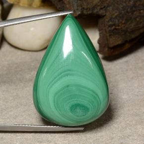 Malachite vert naturelle en forme de poire, 53,85 ct, opaque