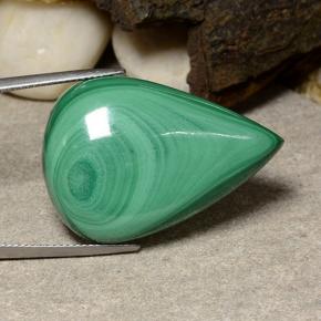 Malachite vert naturelle en forme de poire, 53,85 ct, opaque