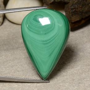 Malachite vert naturelle en forme de poire, 53,85 ct, opaque
