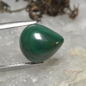 Malachite Vert naturelle En forme de poire, 8.54 ct, Opaque