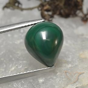Malachite Vert naturelle En forme de poire, 8.54 ct, Opaque
