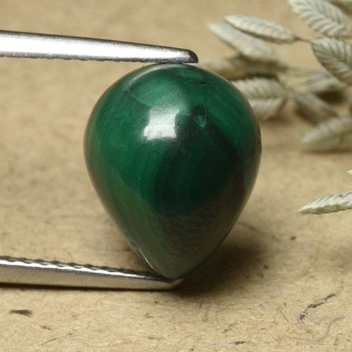 6.60ct Naturel Vert Malachite, En forme de poire, Opaque