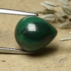 Malachite Vert naturelle En forme de poire, 6.60 ct, Opaque