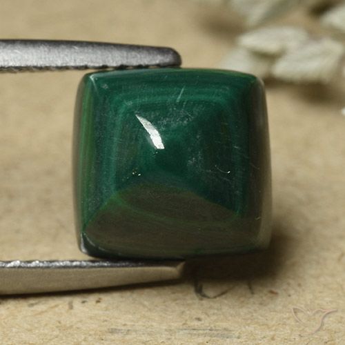 6.82ct Naturel Vert pin Malachite, Carré, Opaque