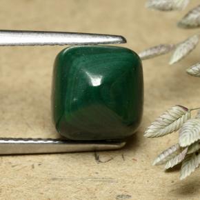 Malachite vert naturelle coupe coussin, 6,32 ct, opaque