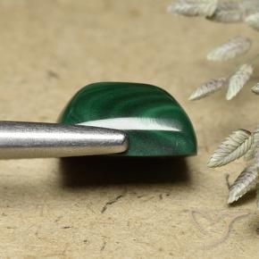 Malachite Vert moyen naturelle Baquette, 8.76 ct, Opaque