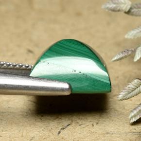 Malachite Vert moyen naturelle Baquette, 8.42 ct, Opaque